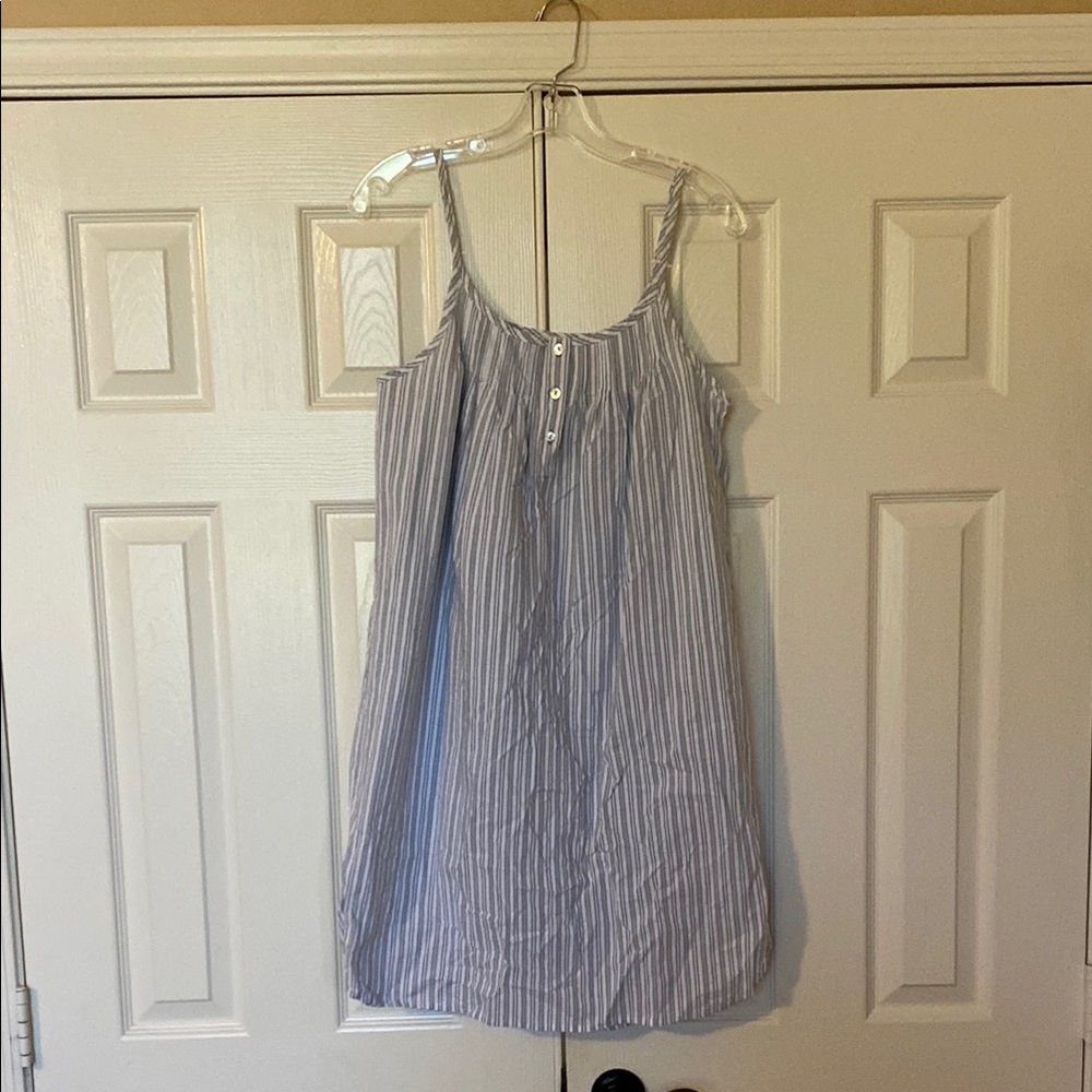 Striped Blue and White Organic Nightgown